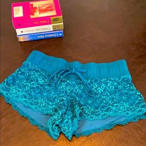 La SENZA women’s turquoise lace sleeping short S